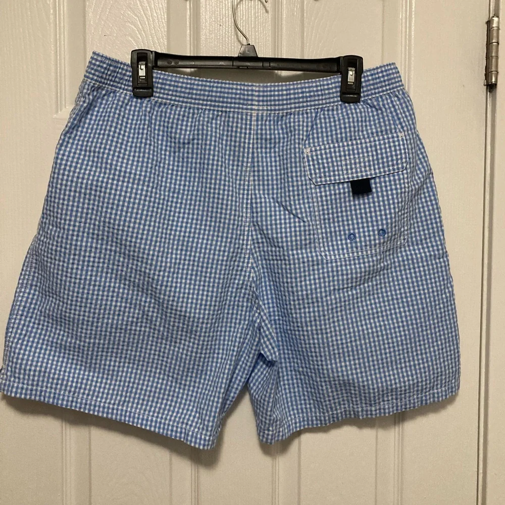 *Vineyard Vines Blue Gingham Men’s Medium Swim Shorts #D